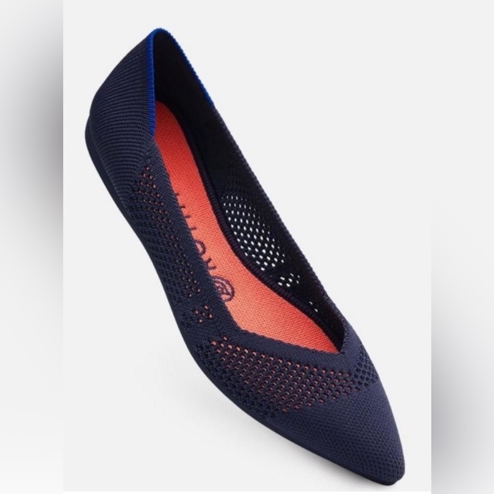 Rothy's The Point Maritime Navy Lattice Stitch Ballet Flat | 6